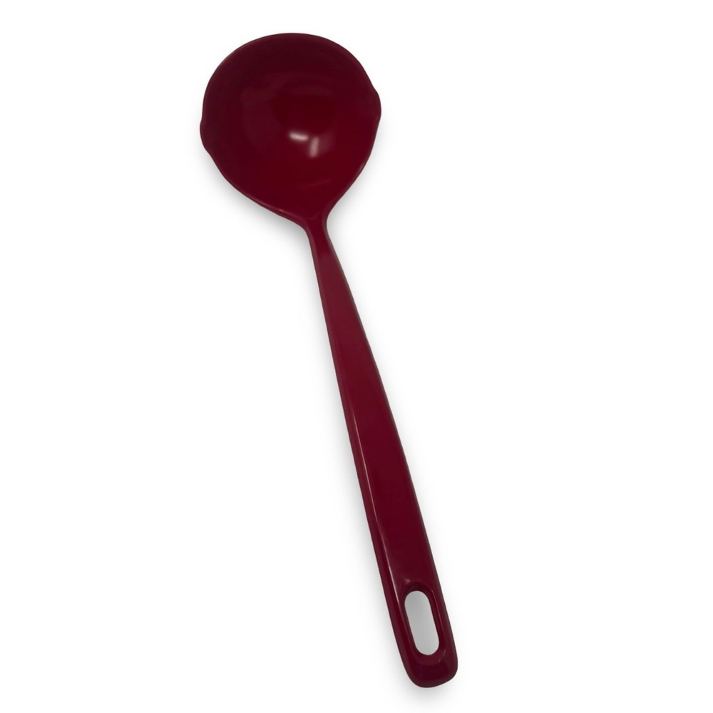 VTG Ekco Soup Spoon Red Melamine HARD PLASTIC Solid Ladle Taiwan Serving Spoon